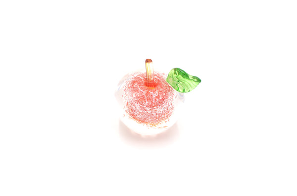 佐々木ちえ子　ガラスのりんごオブジェ『ぷくぷくりんごちゃん/赤』